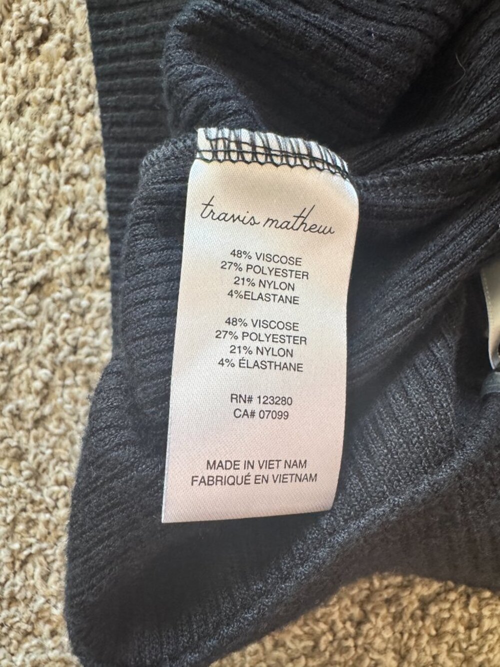 Travis Mathew Ribbed Black Lounge Wide Leg Pants‎ Size Medium - Picture 6 of 7
